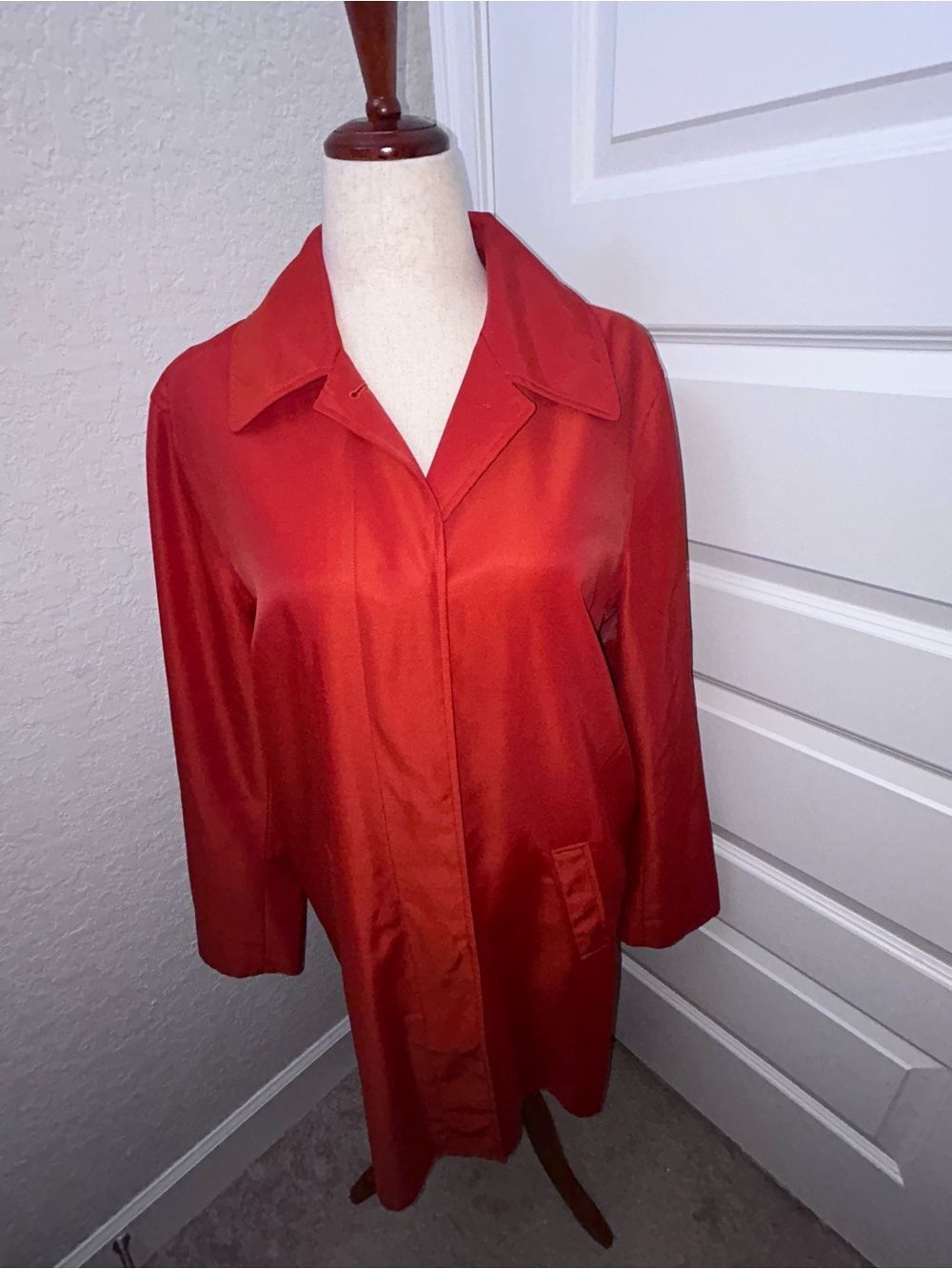 Lauren Ralph Lauren Hidden Button Front Long Sleeve Trench Pea Coat
